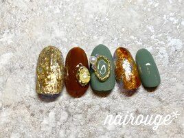 秋♪ミラーストライプネイル♪
