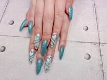 ネイル ビューティーマジック 葛西本店/ブルーハートネイル