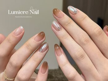 ルミエール ネイル モンナカ(Lumiere Nail Monnaka)/ボルドー/ツイード/ブラウン