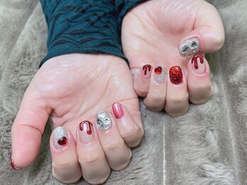 バレンタインネイル