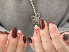 ボルドー　リボン　りぼん