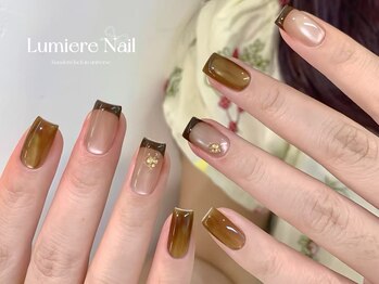 ルミエール ネイル モンナカ(Lumiere Nail Monnaka)/ボルドー/ツイード/ブラウン