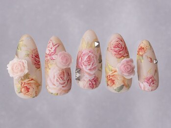 ジェミーネイル シンジュク(Jemiy nail shinjuku)/春マット転写花バラ¥9480