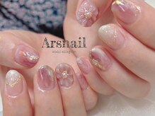 アルスネイル(Ars nail)/ぷくフラワーニュアンスネイル