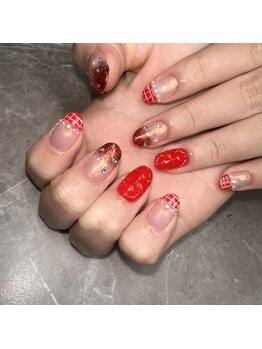 チャイ 大阪上本町店(chai)/赤ネイル