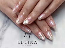 ネイルスタジオ ルキナ(LUCINA)/W-3 大人可愛いピンク氷ネイル
