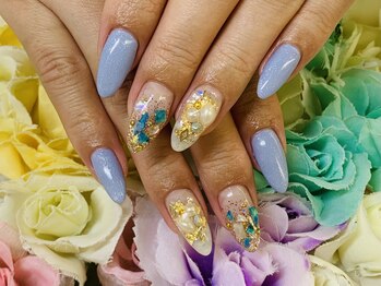 ダブルネイル(Double Nail)/【ほり】夏色キラキラネイル