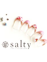 ネイルアンドアイラッシュサロン ソルティ 寺田町(salty)/マーブルフレンチ
