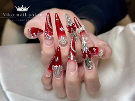 クリスマス/冬ネイル/ツイード