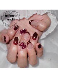 ボルドーリボンネイル