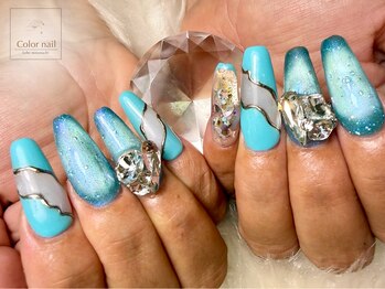 カラーネイル(Color nail)の写真/短時間で仕上がりの良さ◎スカルプで長さだし♪美しいフォルムにこだわった高技術で理想の指先を叶えます◇