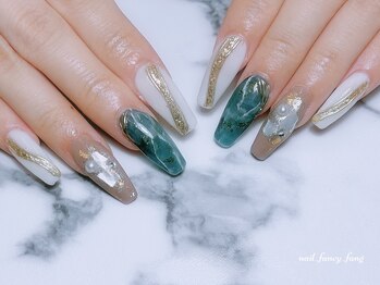 ネイル ファンシーファング(nail_fancy_fang)/大理石ネイル