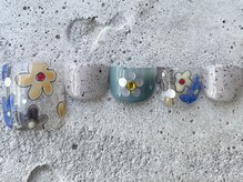 フリークネイル(FREAK Nail)/クリアインクフラワーFOOT¥12000