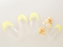 ネイルアンドまつげエクステ専門サロン スリー(THREE)/黄色フレンチ