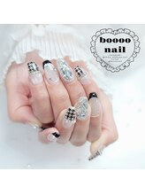 ブーネイル(boooo nail)/きれいめ千鳥柄ネイル