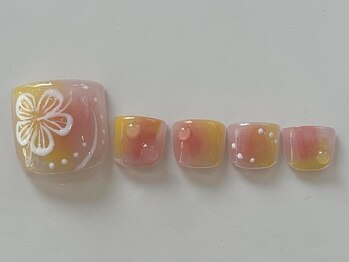 ネイルメゾン 天神店(NAIL MAISON)/ハイビスカスもやもや¥8500