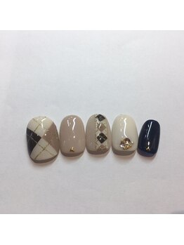 クリスタルネイル ボンベルタ橘店(CRYSTAL NAIL)/アーガイルネイル