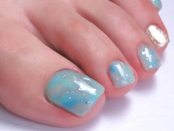 トータルビューティーアンドアズフローラ(Total Beauty & a`s Flora)/ブルー☆大理石フット