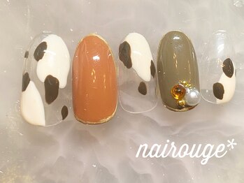 牛柄ネイル♪