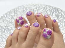 ミネルバネイル(MINERVA nail)/手描きローズ♪フットネイル