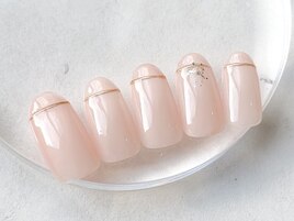 大人シンプルミラーラインネイル