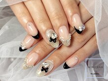 アクロネイルプラス 吉塚店(ACRO NAIL Plus)/黒フレンチデザインネイル