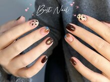 Best Nail 銀座店【ワンホンネイル・スカルプ・パラジェル・上品ジェルネイル】/ニュアンス/ヒョウ柄