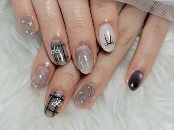 ネイルモア 藤が丘店(nail mor.)/チェック×ニュアンス