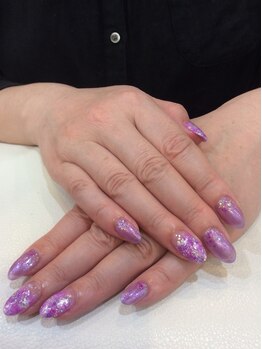 シャンネイルケアサロン(Shan Nail caresalon)/パープル×シルバー ニュアンス