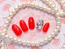 シンプルレッドネイル