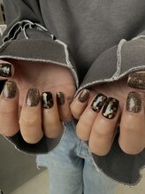 タグネイル(tag nail.)/brownハートホロネイル