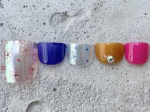 フリークネイル(FREAK Nail)/POP小花おえかきFOOT ¥12000