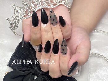 ベルグローアルファネイル(BELLE GROW ALPHA NAIL)/透け感ハートネイル