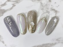 ラリュールネイル(L'Allure nail)/グレー♪ニュアンスネイル￥8200