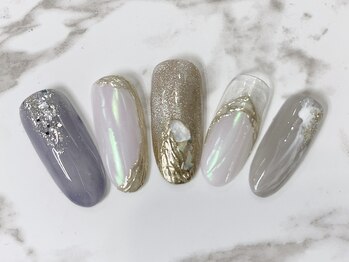 ラリュールネイル(L'Allure nail)/グレー♪ニュアンスネイル¥8200