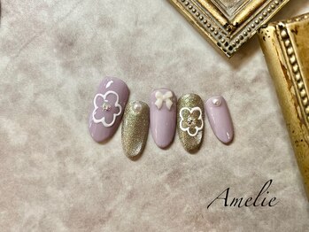 アメリ(Amelie)/ワンカラー/ぷっくり/リボン