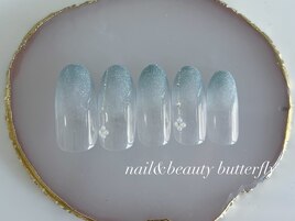 定額デザイン/パールお花ネイル