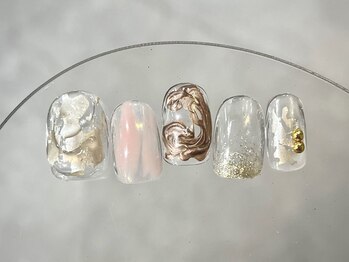 クレモアネイル 浦和店(CLEMORE NAIL)/ピンク×シルバーニュアンス