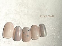 ルークネイル 恵比寿店(LUKE NAIL)/【シンプル】オーロラビジュー
