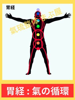 まぶ屋/胃の経絡内 気の循環イメージ