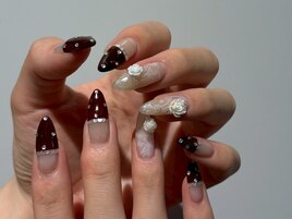 秋ネイル/ブラウンネイル