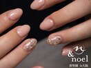 ピンクベージュ 金箔パール