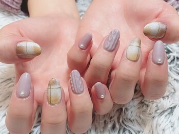 ダッシングディバ 赤羽アピレ店(DASHINGDIVA)/チェック×ニットネイル