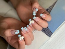 アース ネイルアンドアイラッシュ 甲府昭和店(HAIR & MAKE EARTH Nail&Eyelash)/パステルフレンチ¥12500