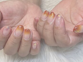QBネイル 多摩センター店(QB Nail)/じゅわっと可愛いオレンジネイル
