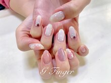 ジーフィンガー 大井町店(G Finger)/桜とドットのアシメネイル♪