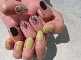 アシンメトリーアートネイル