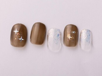 アイネイルズ 恵比寿店(I nails)/ブラウンキラキラホロ7480円
