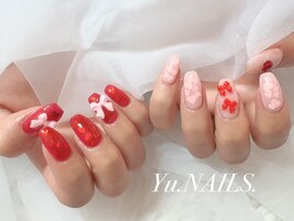 夏ネイル◎ハート＆リボン