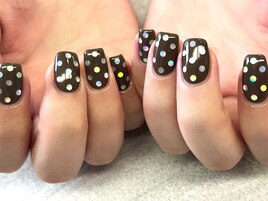 こっくりブラウン×ドット